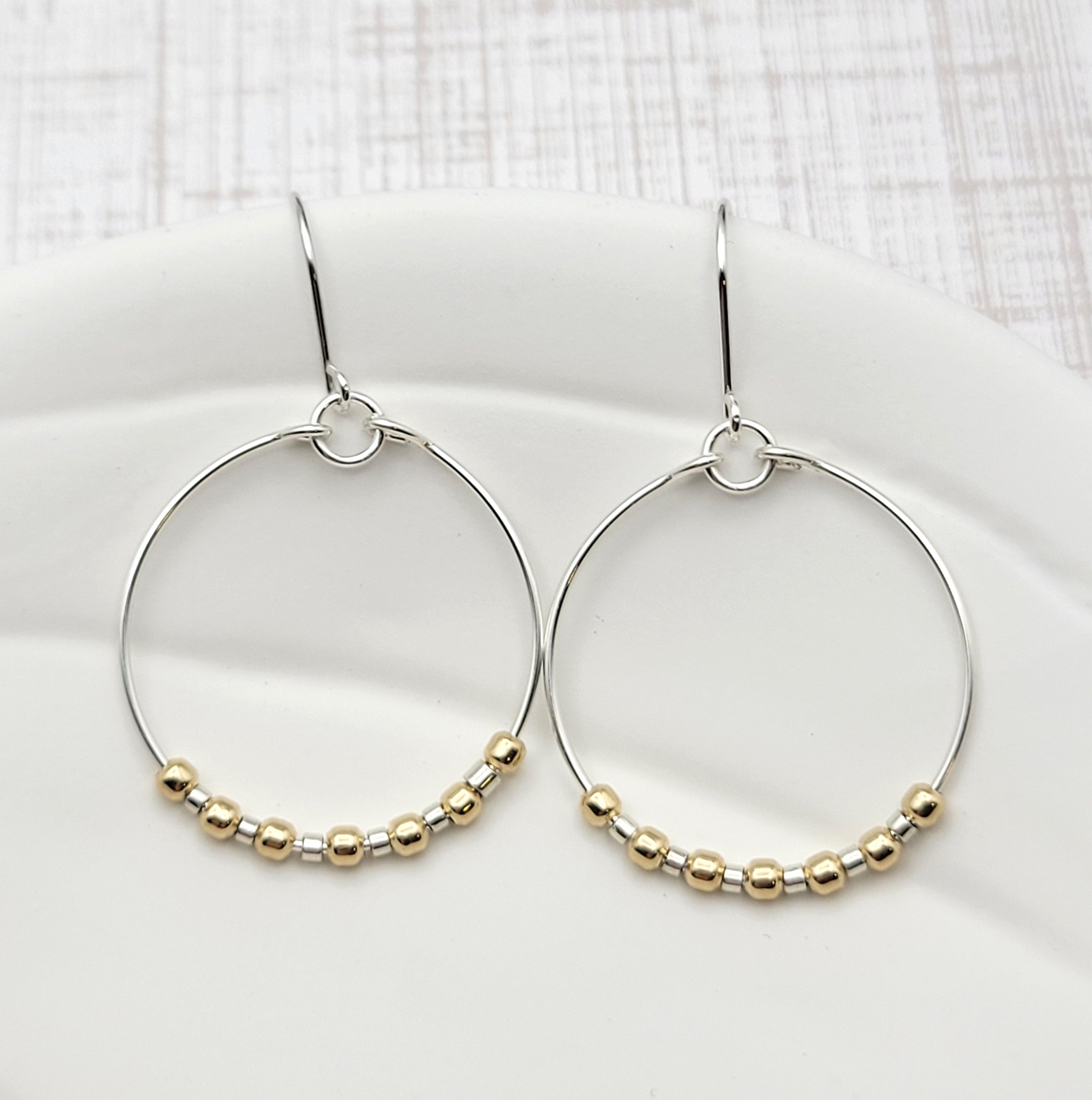 Luxe - Silver & Gold Earrings Bijou by SAM   