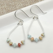 Lane - Silver & Aqua Terra Jasper Earrings Bijou by SAM Sterling Silver