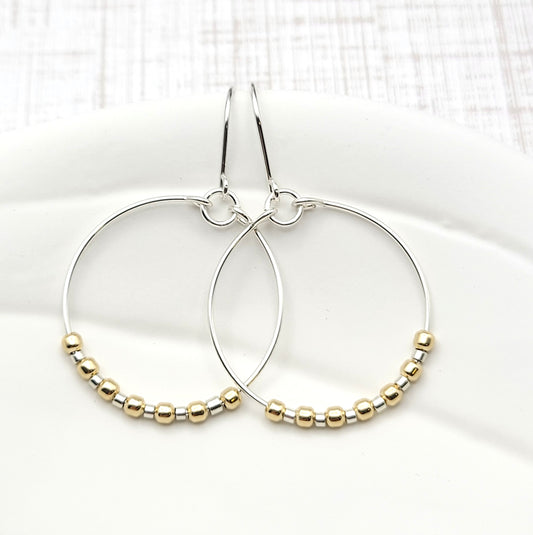 Luxe - Silver & Gold Earrings Bijou by SAM   