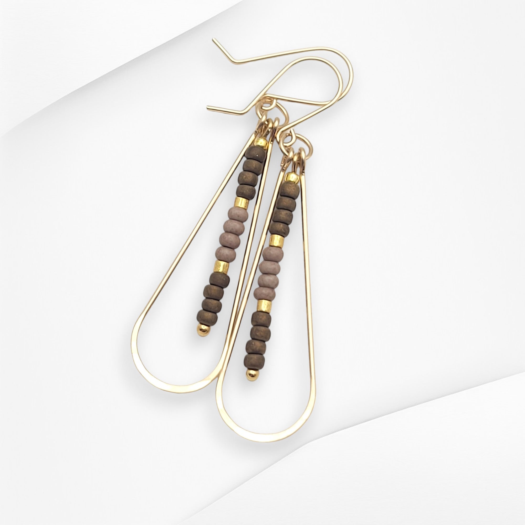 Harley - Gold & Brown Earrings Bijou by SAM   