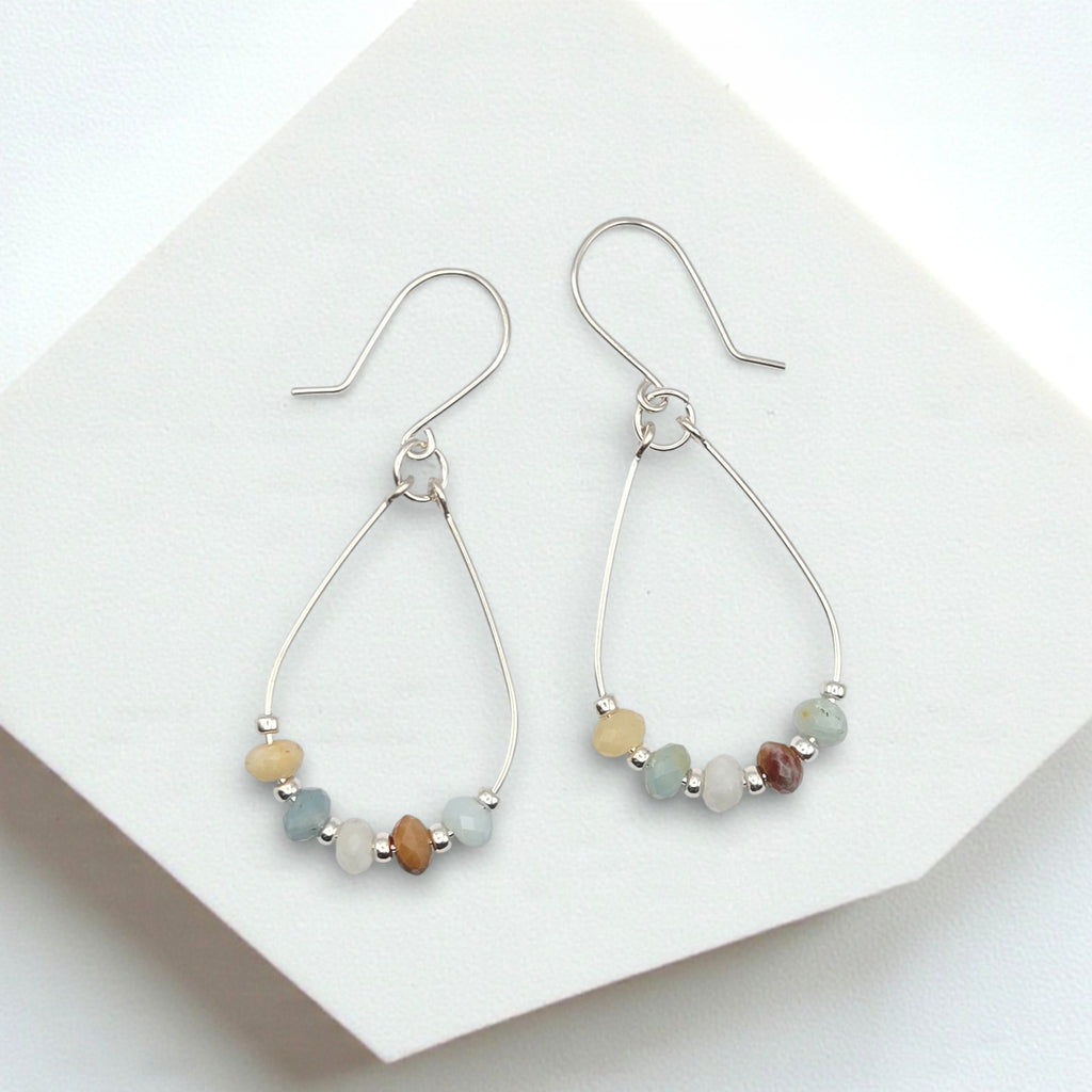 Lane - Silver & Amazonite Earrings Bijou by SAM