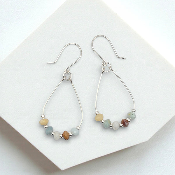 Lane - Silver & Amazonite Earrings Bijou by SAM