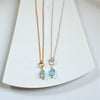 Blue Apatite Necklace - silver or Gold Necklace Bijou by SAM