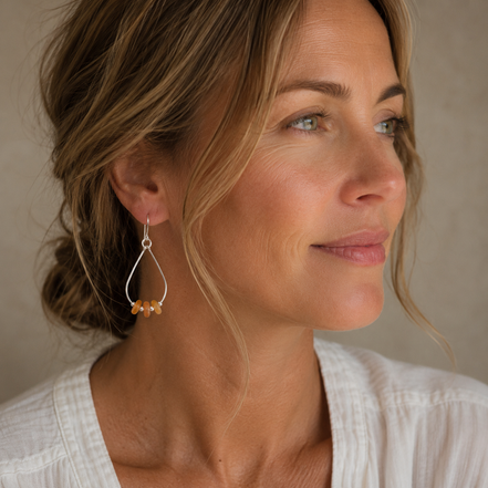 Solar Flare Teardrop Hoop Earrings