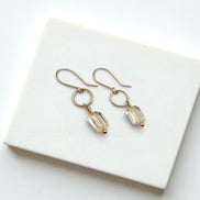 Mini Gemstone Hoops - Deep Forest Earrings Bijou by SAM Gold Fill Citrine