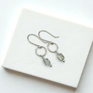 Mini Gemstone Hoops - Deep Forest Earrings Bijou by SAM Sterling Silver Prasiolite