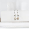 Pearl - Silver & Ivory Dangle Earrings Bijou by SAM   