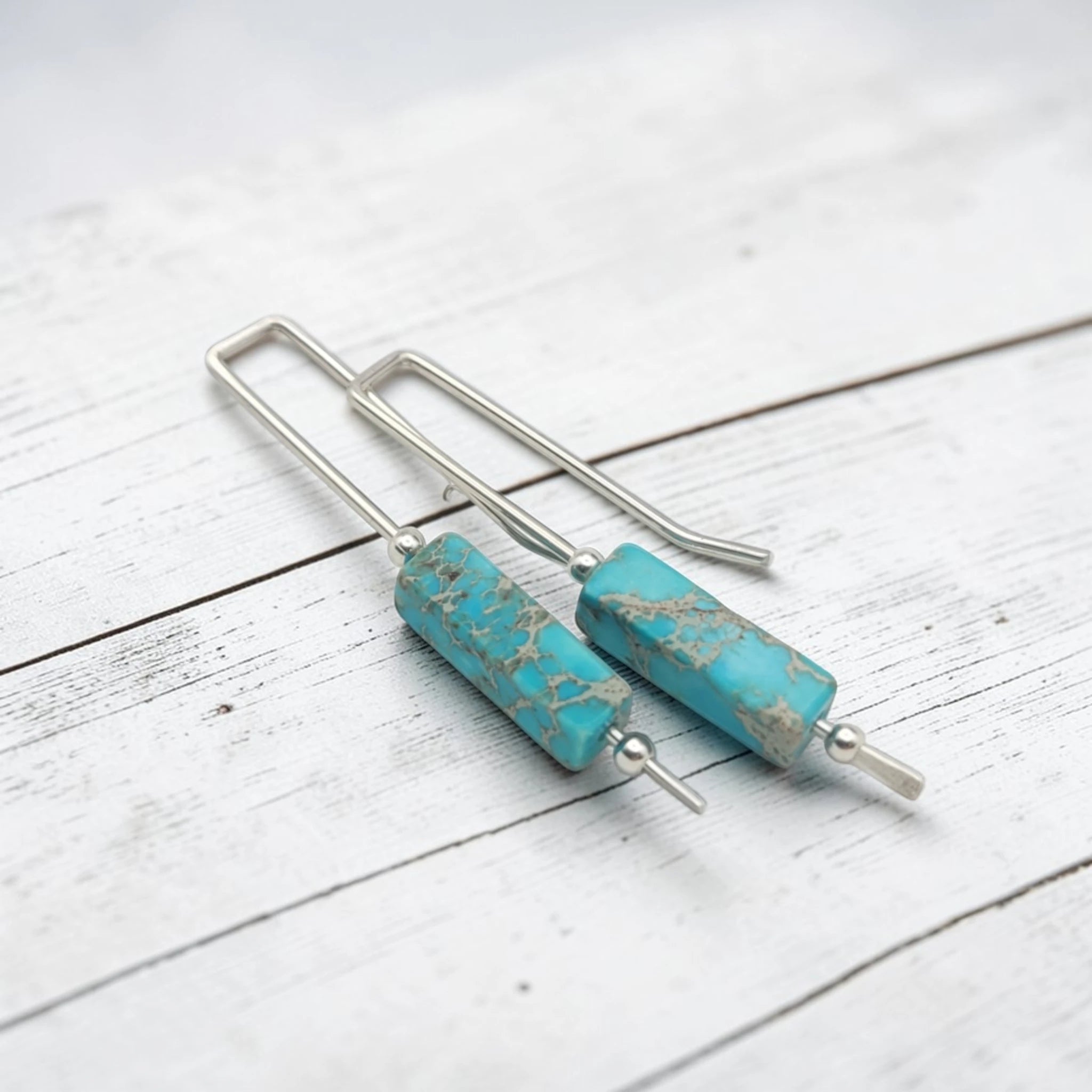 Turqouise & Sterling Silver Threader Earrings