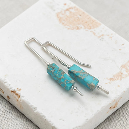 Turqouise & Sterling Silver Threader Earrings