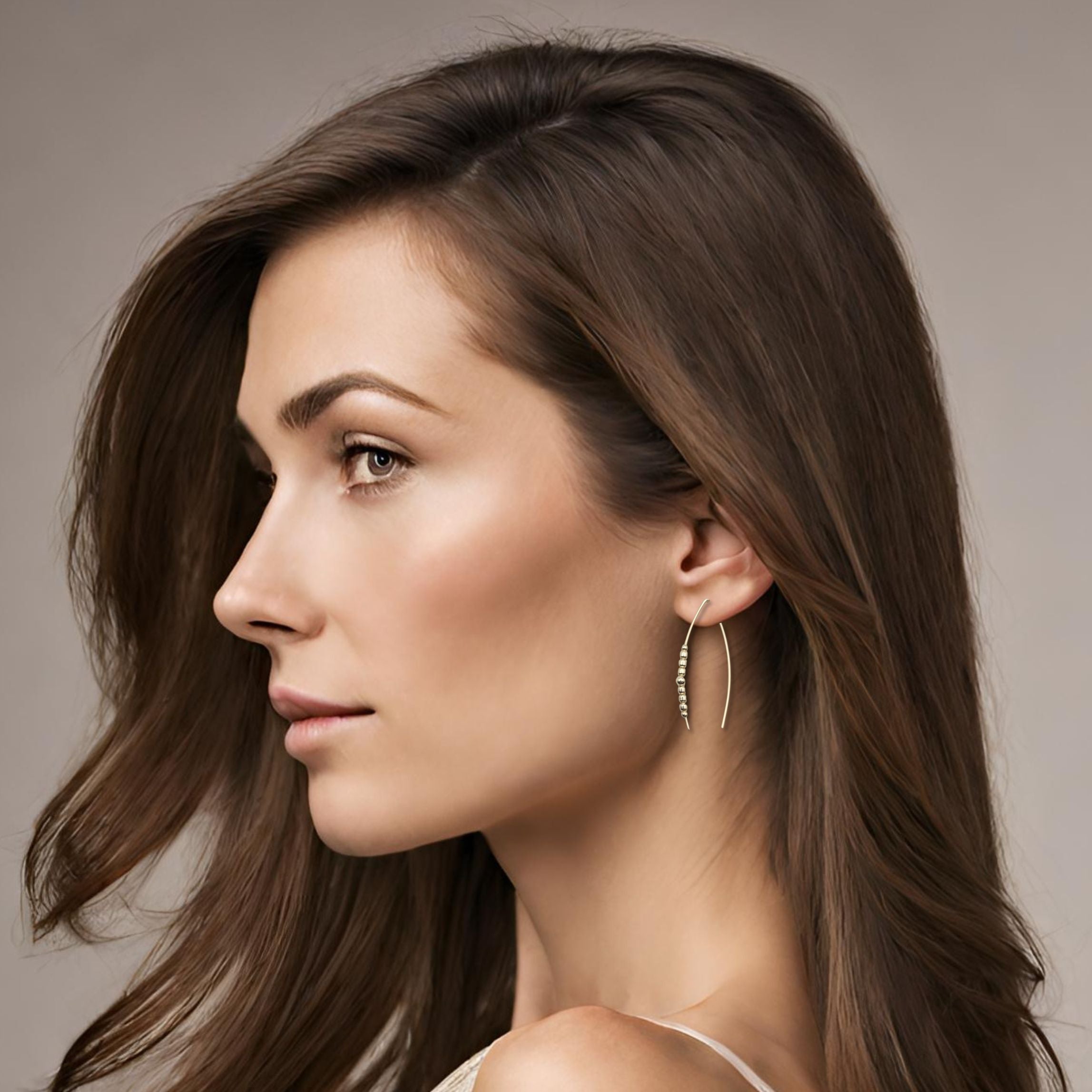 Wish - Gold with Gold Beads Earrings Bijou by SAM   