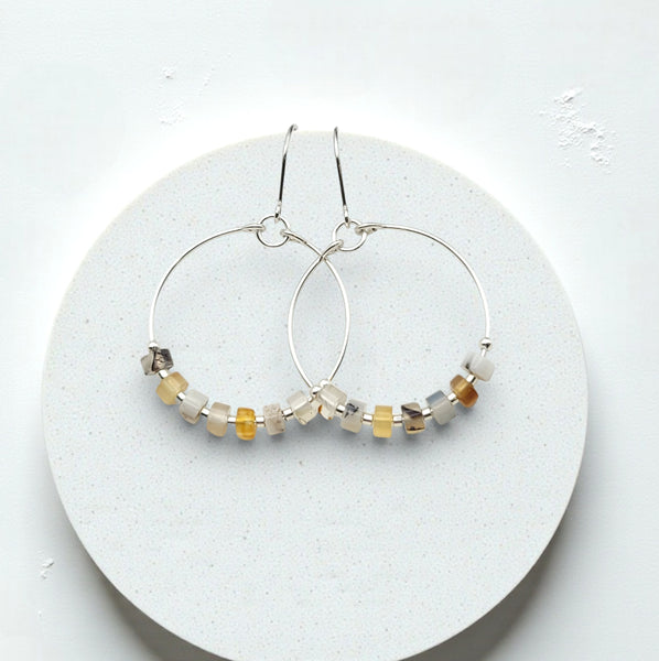 Boho - Silver & Montana Agate Earrings Bijou by SAM