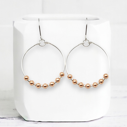 Luxe - Silver & Copper Earrings Bijou by SAM   