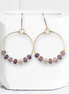 Boho Hoops - Gold & Amethyst Earrings Bijou by SAM Gold-plated