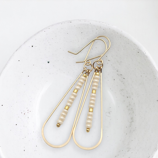 Harley - Gold & Pearl Earrings Bijou by SAM   