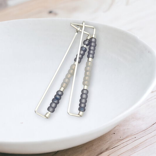 True - Silver Rectangle & Purple Earrings Bijou by SAM   