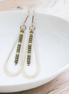 Harley - Gold & Sage Green Earrings Bijou by SAM   