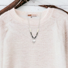 Necklace - Silver & Gray with Charm Necklace Bijou by SAM   