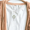 Necklace - Silver Ribbon with Chartreuse Necklace Bijou by SAM   