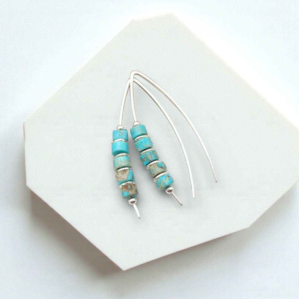 Wish -Turquoise & Silver Earrings Bijou by SAM
