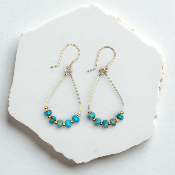Lane - Turquoise Earrings in Gold or Silver Bijou by SAM Gold Fill
