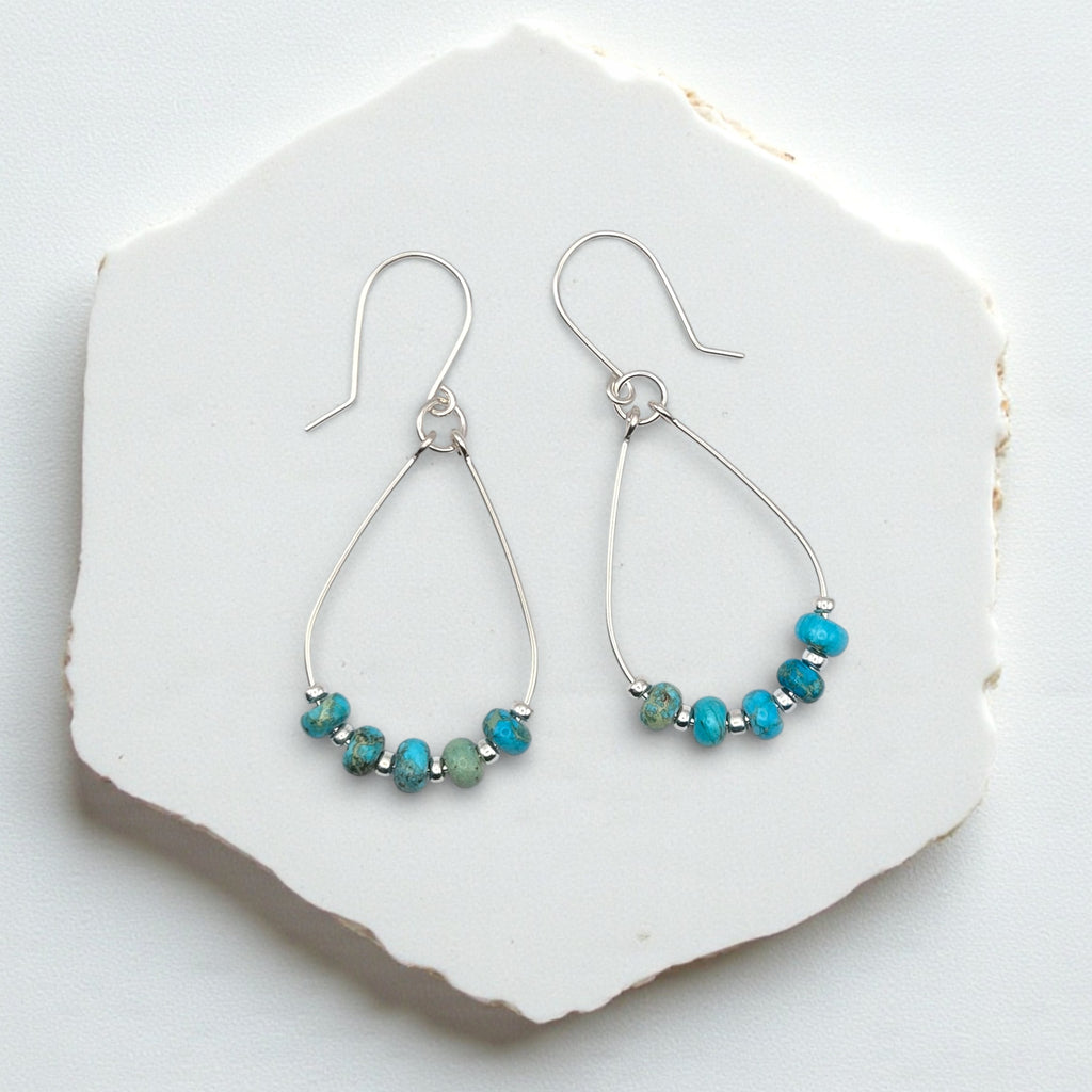 Lane - Turquoise Earrings in Gold or Silver Bijou by SAM Sterling Silver