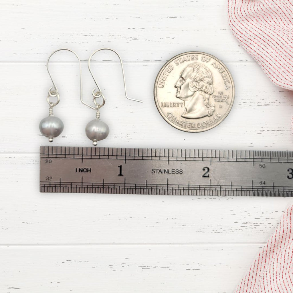 Pearl - Gray Dangle Earrings Earrings Bijou by SAM   