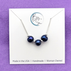 Pearl - Silver & Royal Blue Necklace Necklace Bijou by SAM