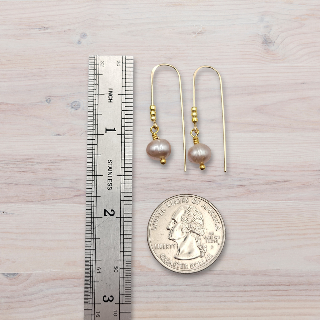 Pearl - Gold & Purple Threader Earrings Bijou by SAM   