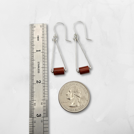 Mystique - Silver & Red Jasper Dangle Earrings Earrings Bijou by SAM