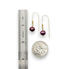 Pearl - Gold & Cranberry Threader Earrings Bijou by SAM