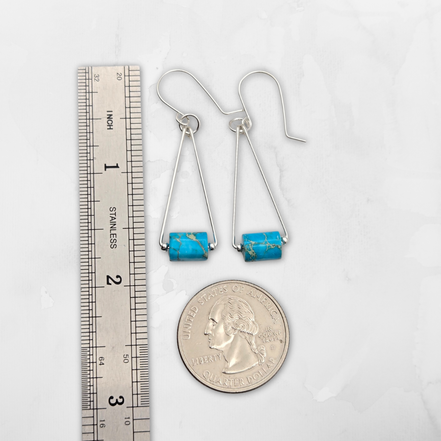 Mystique - Silver & Turquoise Dangle Earrings Bijou by SAM