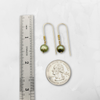 Pearl - Gold & Lime Green Dangles Earrings Bijou by SAM