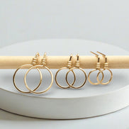 Aiden - Small Gold Circle Studs Earrings Bijou by SAM Small - .25