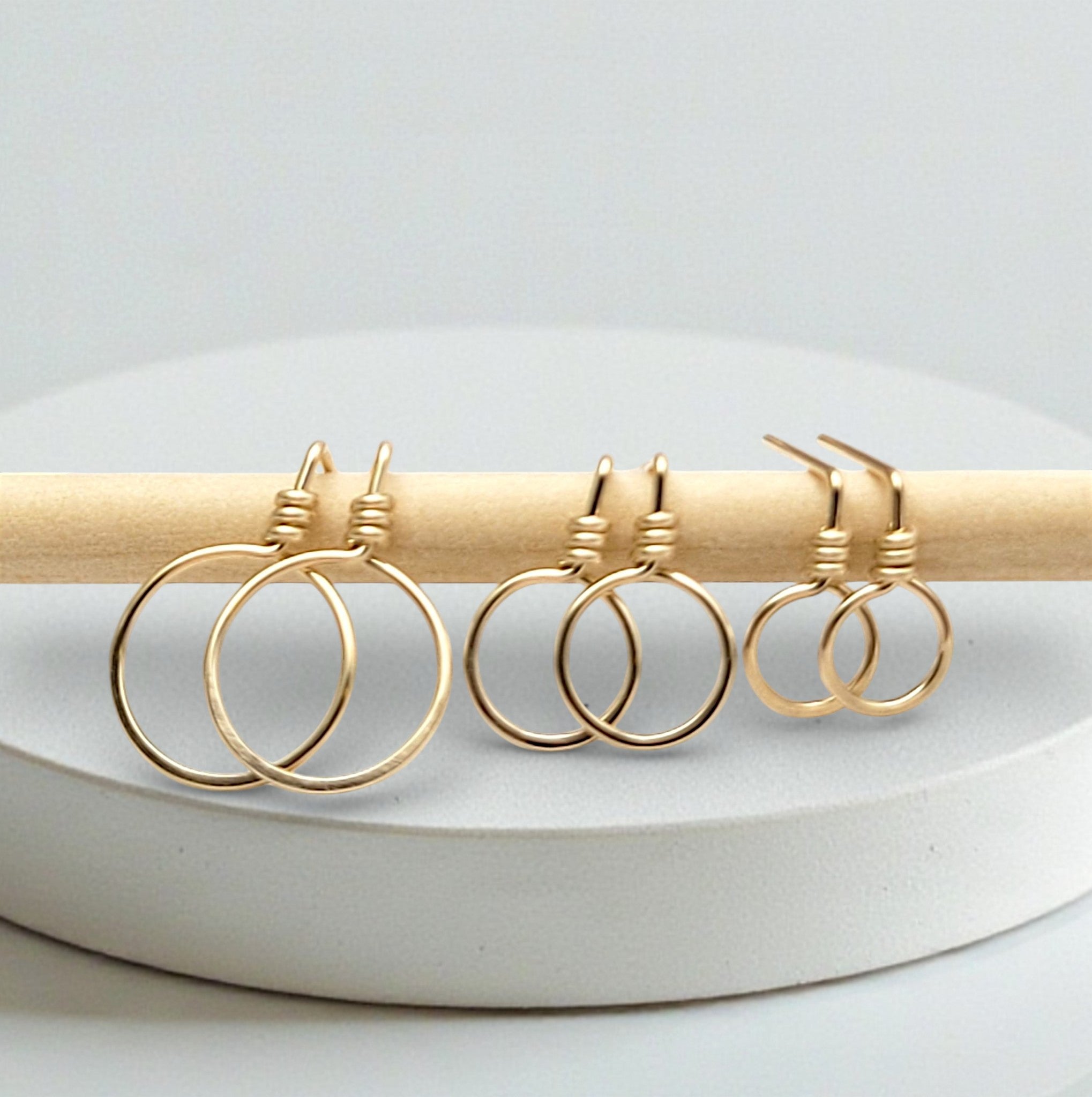 Aiden - Small Gold Circle Studs Earrings Bijou by SAM Small - .25