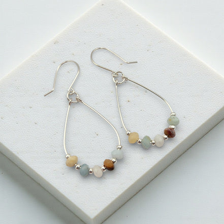 Lane - Silver & Amazonite Earrings Bijou by SAM