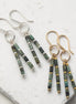 Bijou by SAM Mother Earth earrings featuring African Turquoise tube beads with gold and silver accents.