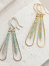 Bijou by SAM River Stone teardrop earrings with Amazonite tube beads in 14k gold fill and Argentium sterling silver.
