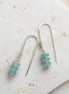 Bijou by SAM Northern Lights threader earrings featuring aqua-green amazonite beads on sterling silver wire.