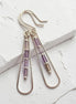 Bijou by SAM Twilight Ridge teardrop earrings with purple amethyst tube beads in sterling silver hoops.