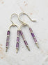 Bijou by SAM handcrafted wishbone earrings featuring purple amethyst tube stones on sterling silver wire