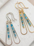 Bijou by SAM Still Water teardrop earrings with blue Apatite beads in gold fill and Argentium sterling silver.