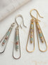 Bijou by SAM Open Sky teardrop earrings featuring Aqua Terra Jasper tube beads in gold fill and sterling silver.