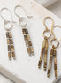 Bijou by SAM Canyon Earrings featuring natural Picture Jasper tube beads with gold and silver dangle accents.