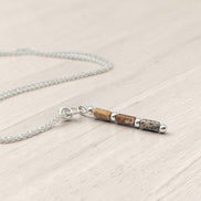 Bijou by SAM Canyon Necklace featuring natural Picture Jasper tube beads on a delicate sterling silver chain.
