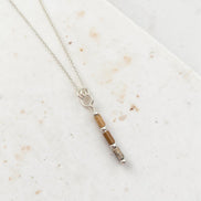 Bijou by SAM Canyon Necklace featuring natural Picture Jasper tube beads on a delicate sterling silver chain.