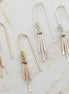 Bijou by SAM minimalist threader earrings with three metal fringes in polished 14k gold fill and sterling silver.