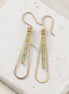 Bijou by SAM Mossy Creek teardrop earrings featuring green aventurine tube beads and 14k gold fill hoops.