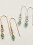 Bijou by SAM handcrafted teardrop green aventurine threader earrings in 14k gold fill and sterling silver.