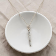 Bijou by SAM First Snow necklace featuring natural white howlite tube beads on a delicate sterling silver chain.
