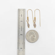 Bijou by SAM handcrafted 14k gold fill threader earrings featuring delicate teardrop Ice Obsidian gemstones.